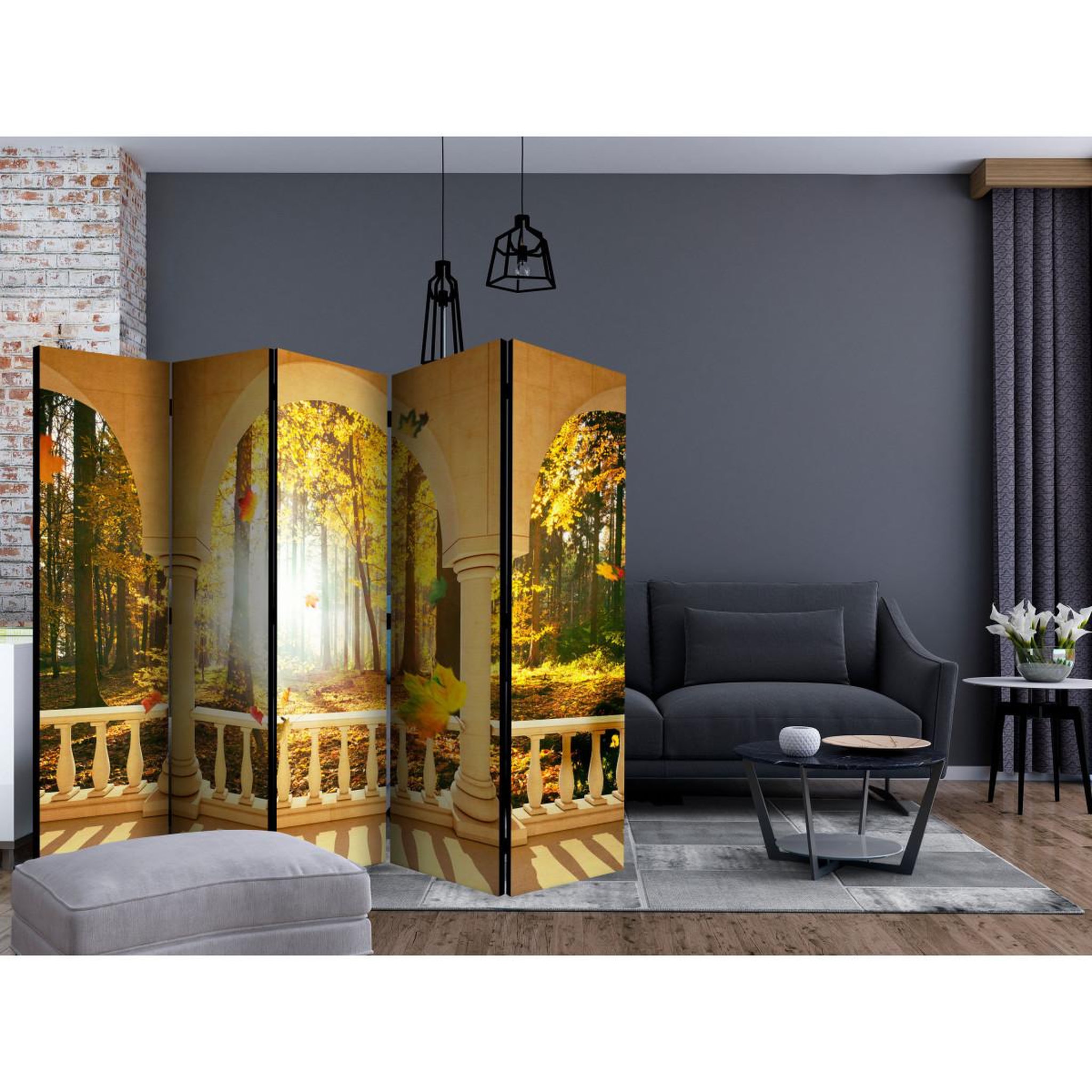 Voir la diapositive 2 : Paris Prix Paravent 5 volets  dream about autumnal forest  172x225cm