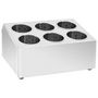Voir la diapositive 2 : VIDAXL Porte couverts 6 grilles Carré Acier inoxydable