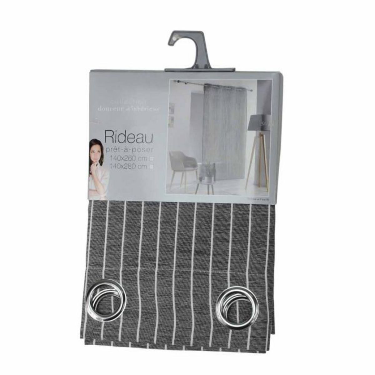 Paris Prix Rideau à Oeillets  Sofiane  140x260cm Anthracite