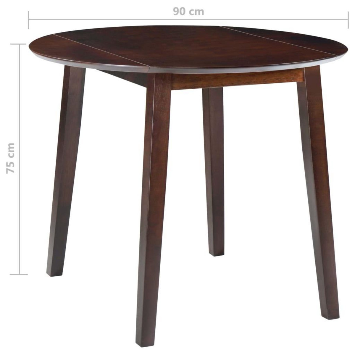VIDAXL Table de salle a manger ronde a abattant MDF Marron