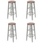 Voir la diapositive 1 : VIDAXL Tabourets de bar lot de 4 argente et marron MDF