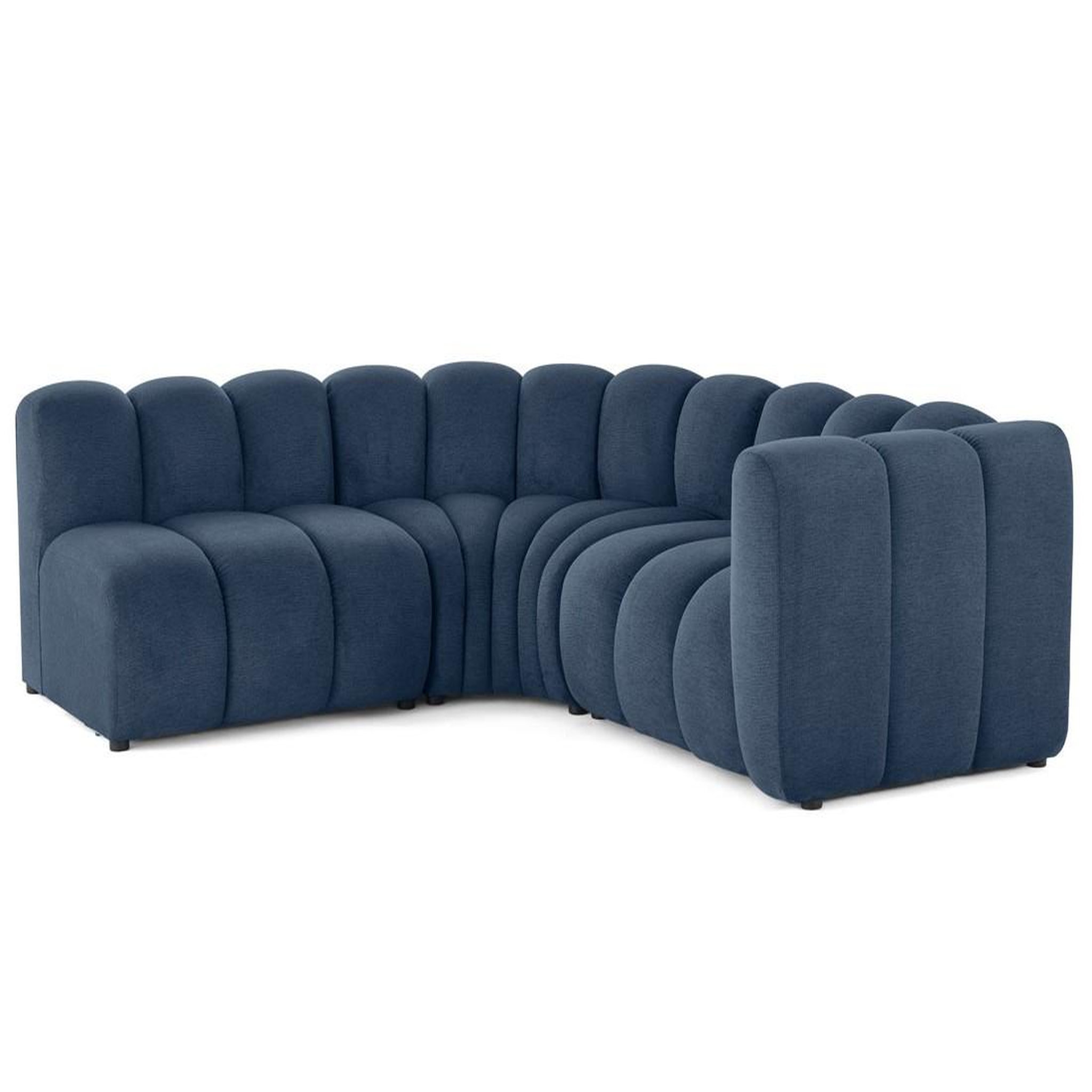 Voir la diapositive 5 : LISA DESIGN Debbie - canapé modulable d'angle gauche 4 places avec accoudoir en tissu texturé