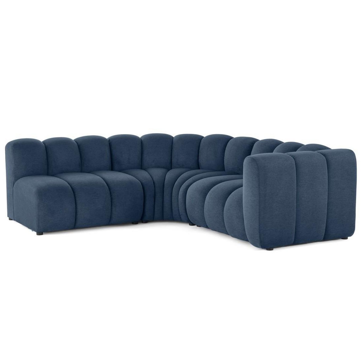 LISA DESIGN Debbie - canapé modulable d'angle gauche 4 places avec accoudoir en tissu texturé