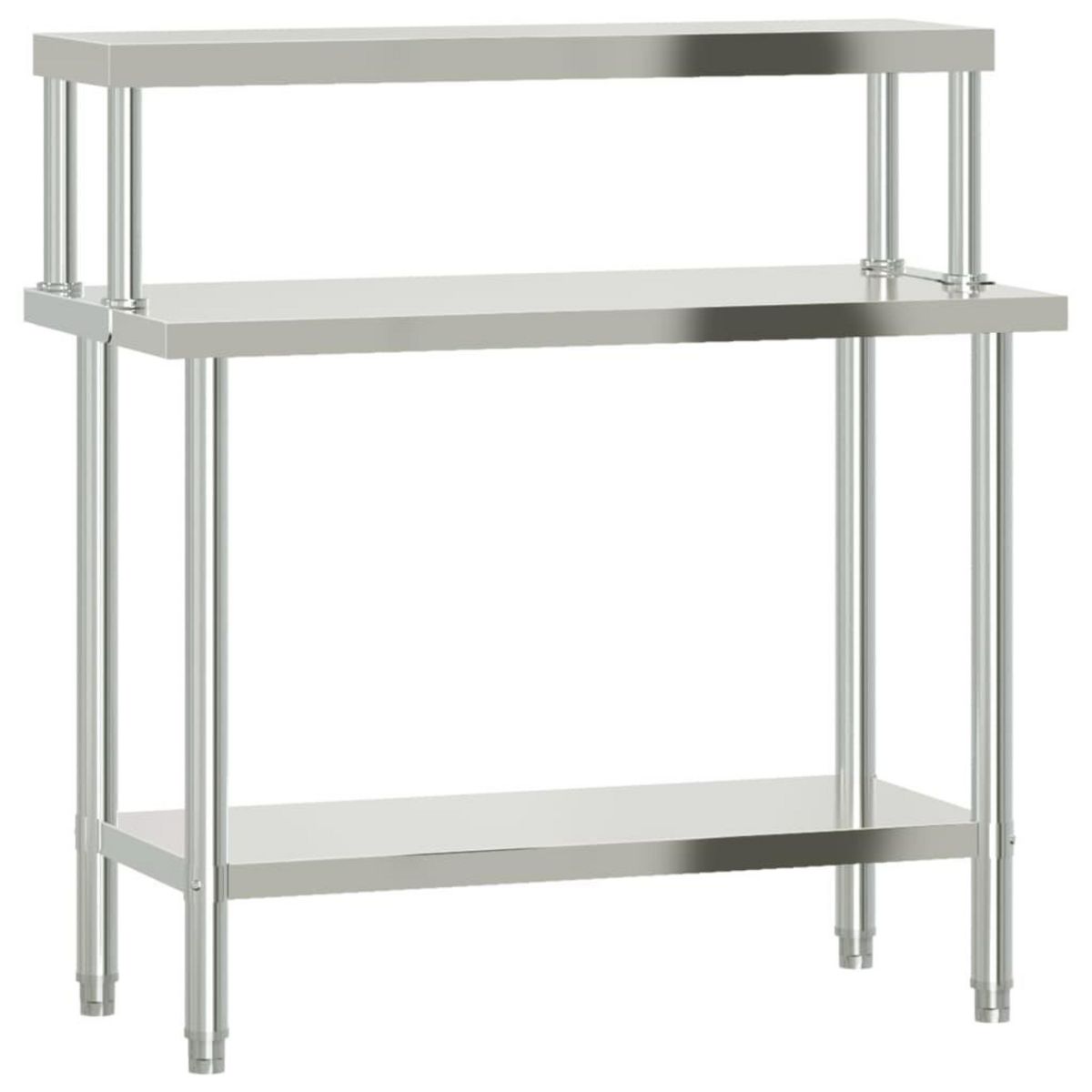VIDAXL Table de travail de cuisine avec etagere 110x55x120 cm inox