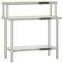 Voir la diapositive 2 : VIDAXL Table de travail de cuisine avec etagere 110x55x120 cm inox