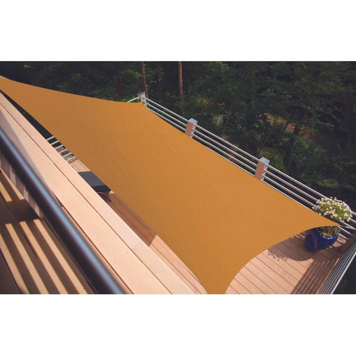 Jardiline Voile d'ombrage rectangulaire SERENITY - 4,20 x 3,00 m - Mangue - Jardiline