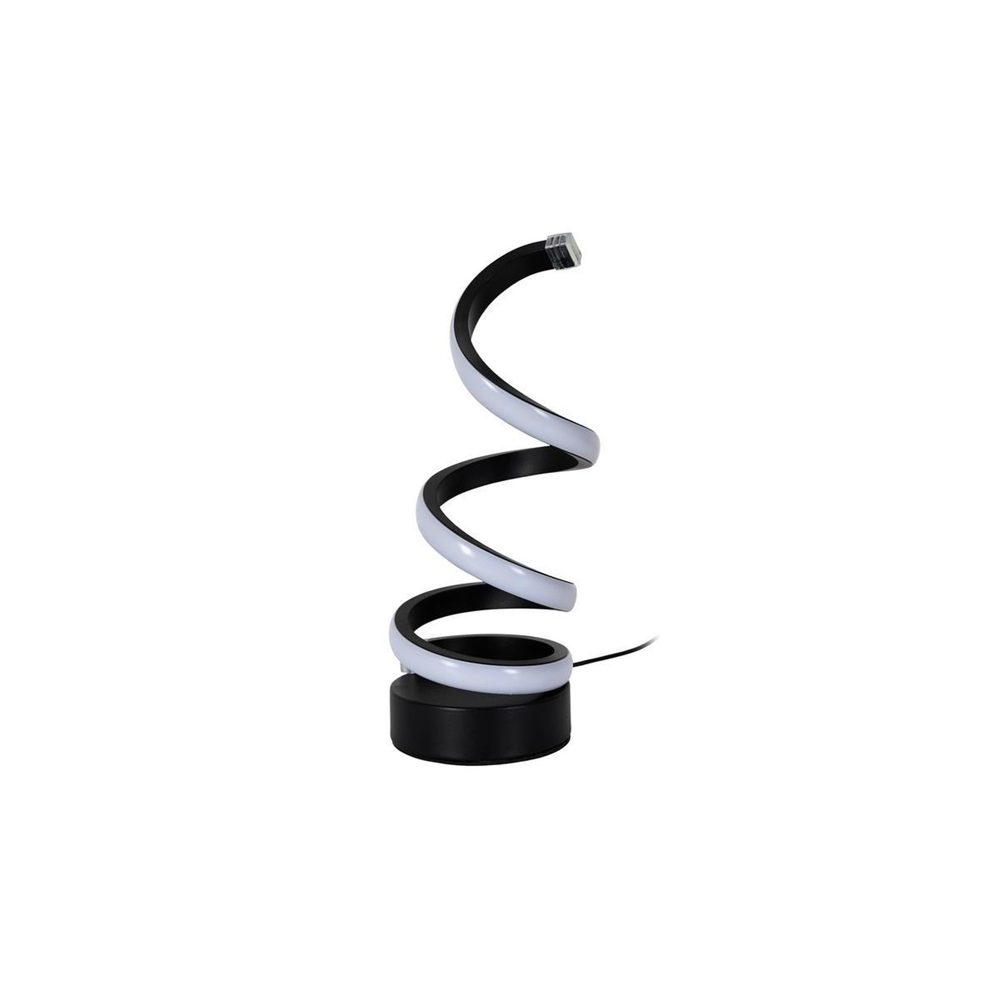 The Home Deco Factory Lampe led à poser design  spirale  23cm noir
