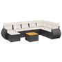 Voir la diapositive 2 : VIDAXL Salon de jardin 9 pcs avec coussins noir resine tressee