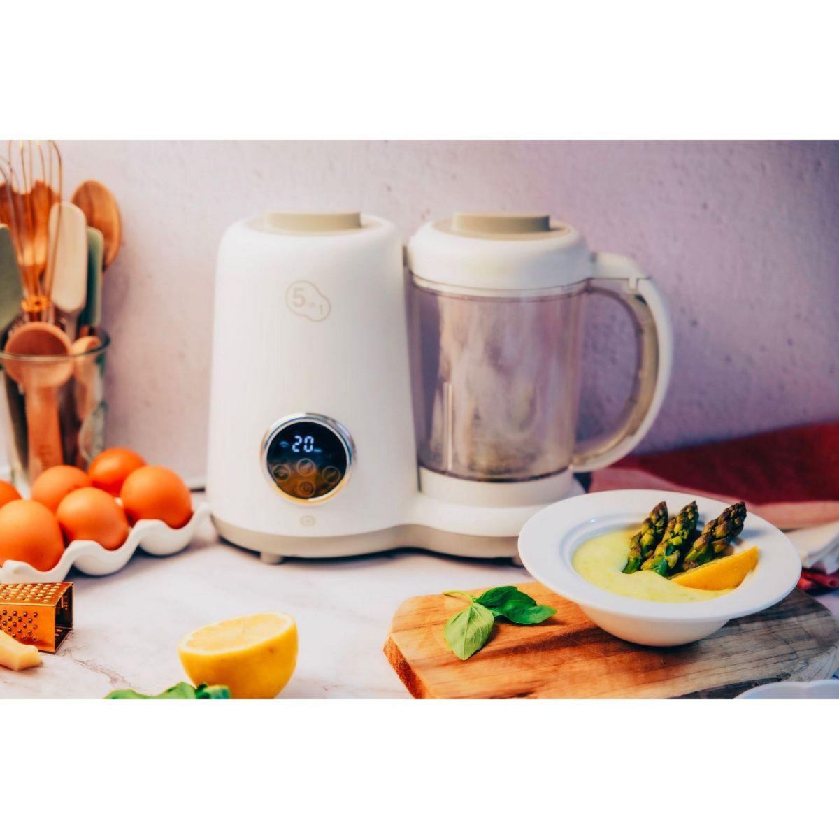 ESSENTIEL B Mixeur Cuiseur Bébé b-cook blanc