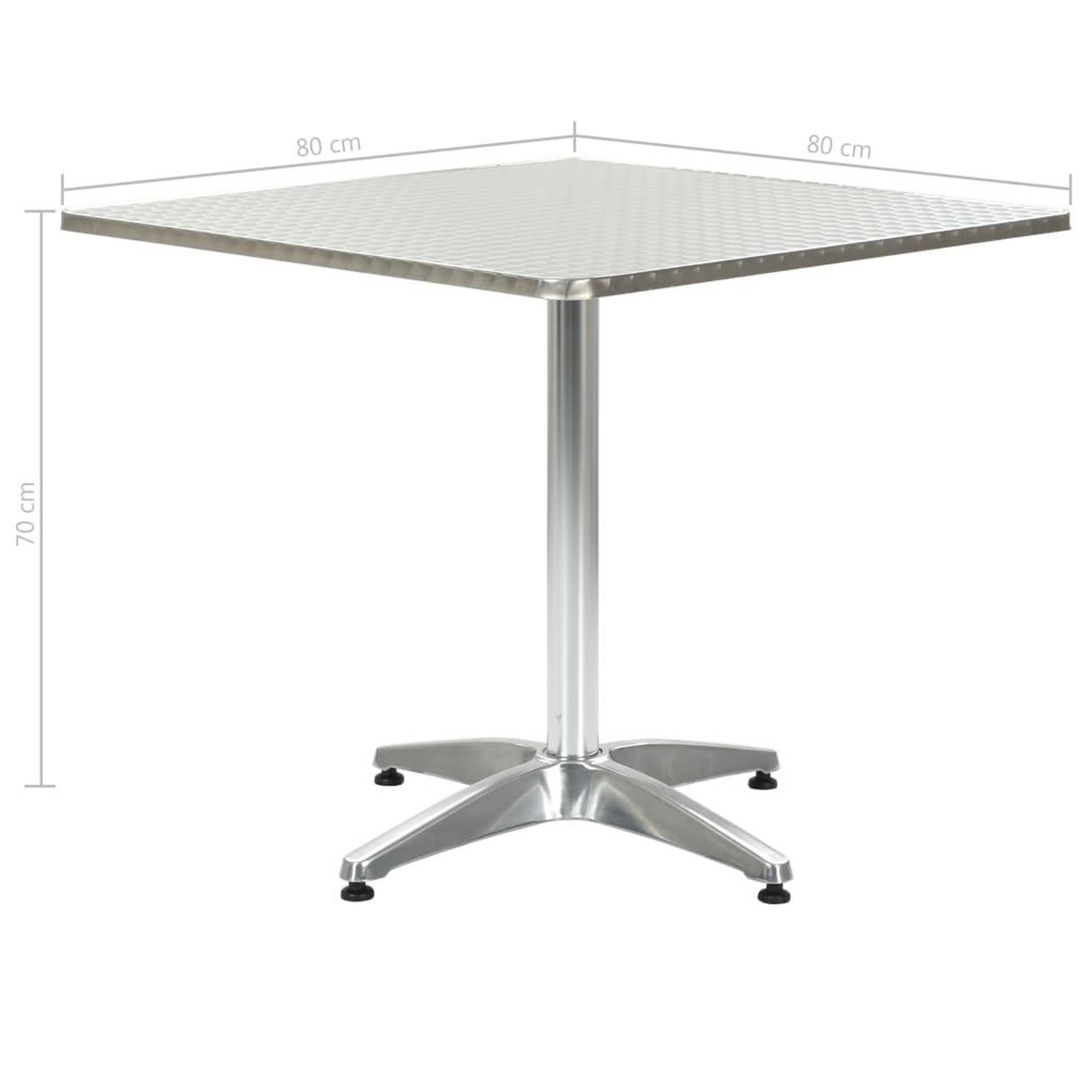 Voir la diapositive 5 : VIDAXL Table de jardin Argente 80x80x70 cm Aluminium