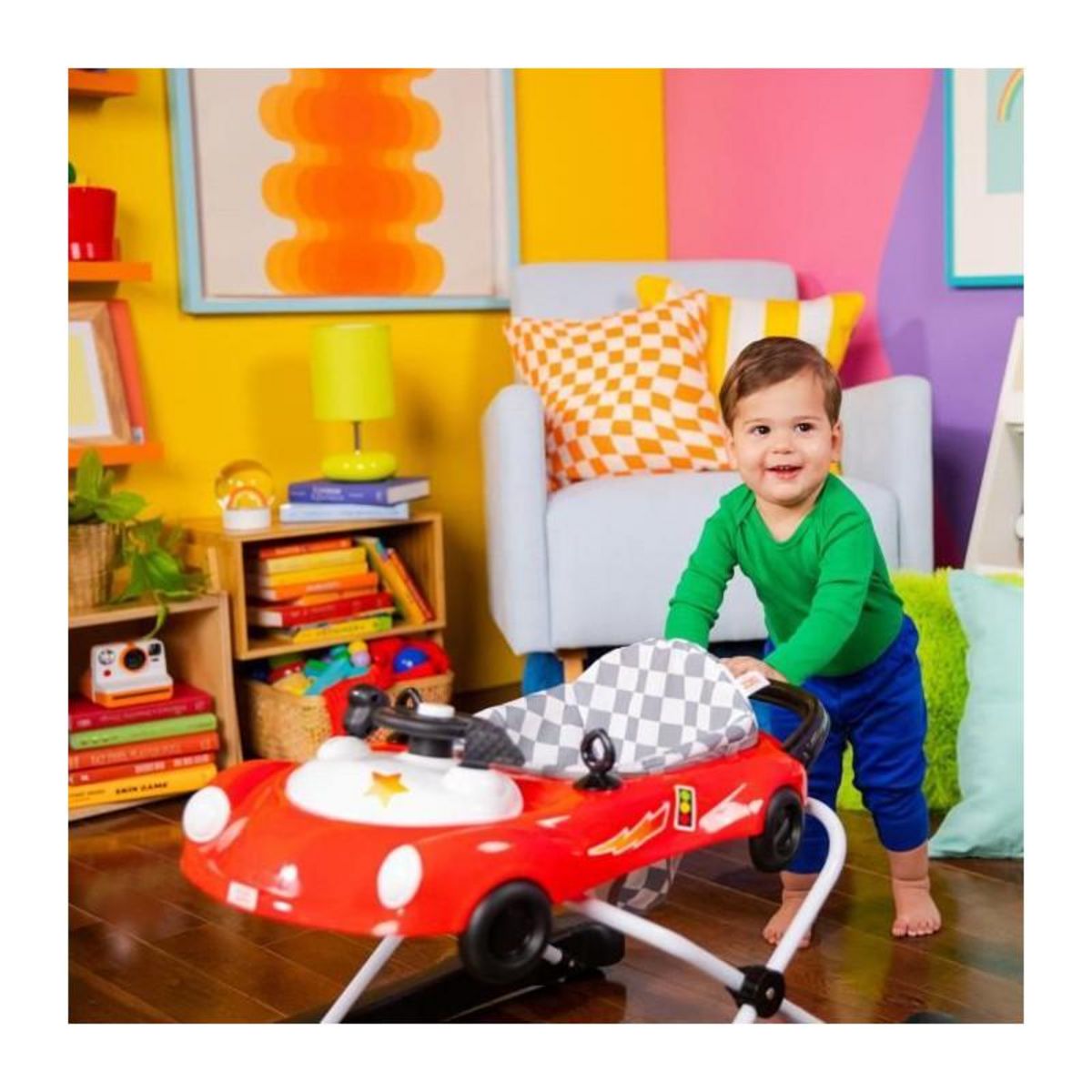 Bright Starts BRIGHT STARTS Trotteur 3 en 1, petit bolide, 3 modes de jeux évolutifs, rouge