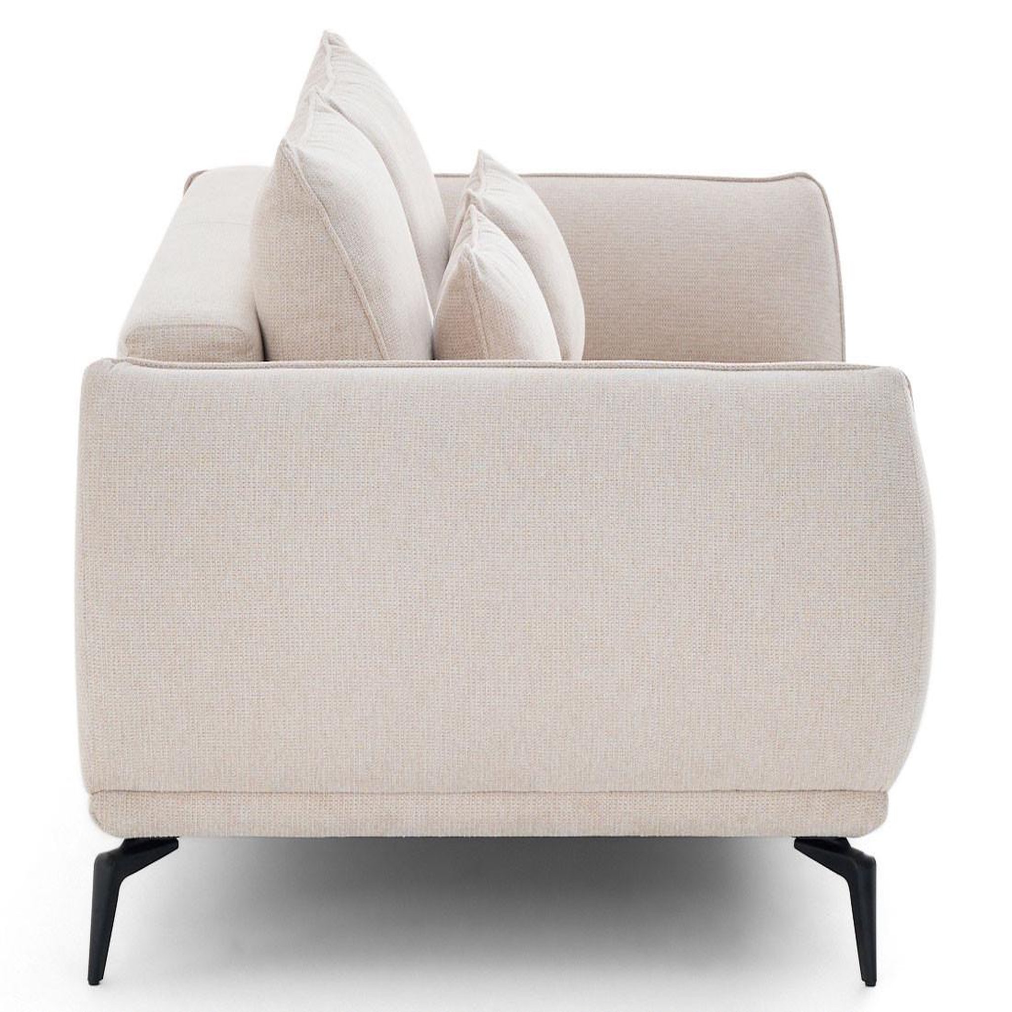 Voir la diapositive 4 : LISA DESIGN Arica - canapé droit 2 places en tissu texturé