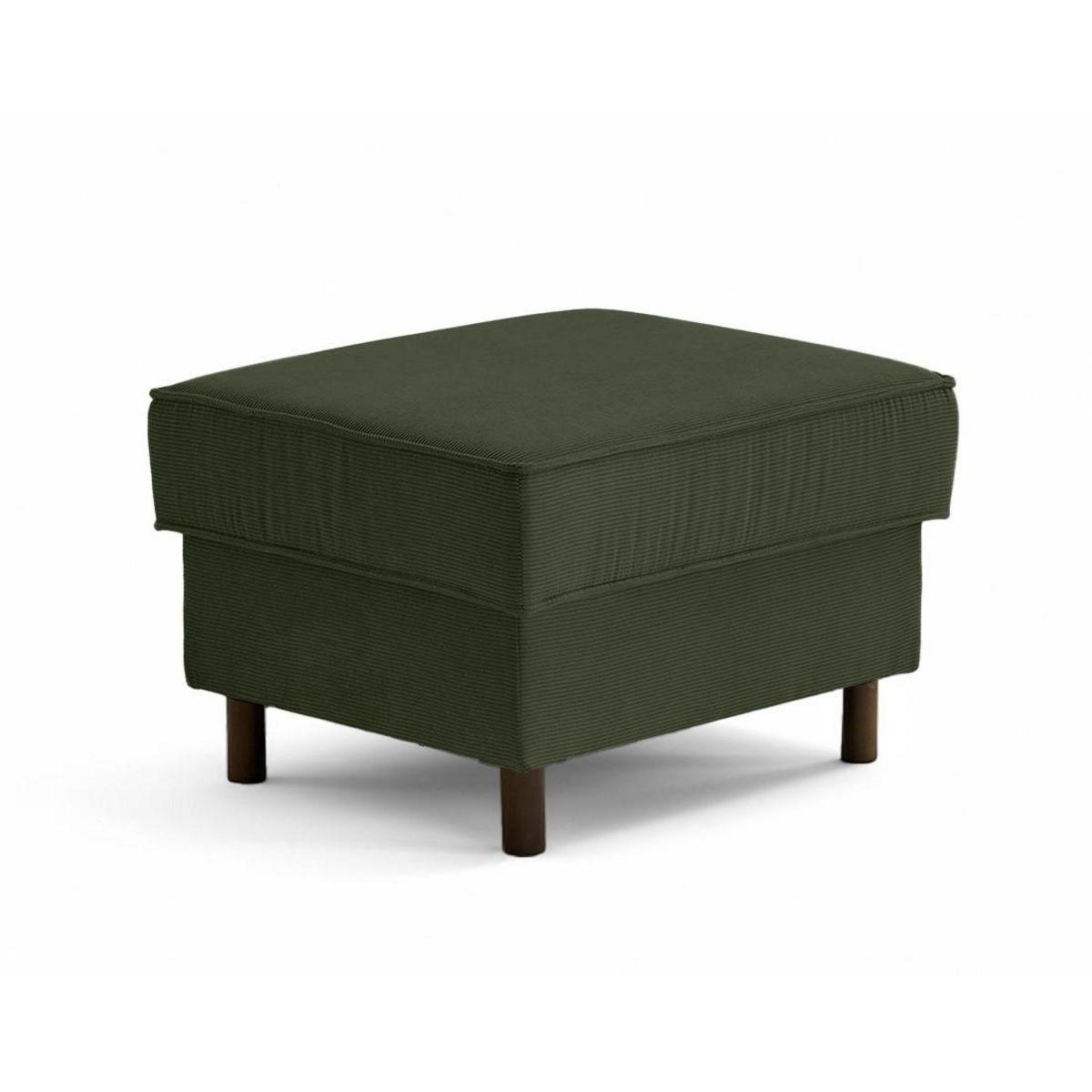 LISA DESIGN Jake - pouf en velours côtelé - pieds bois foncé