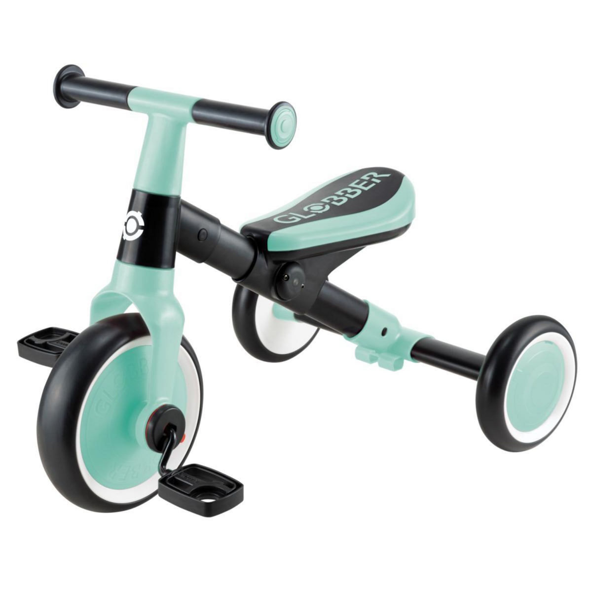 Globber Learning Bike - Trike 2 En 1 Evolutif Pastel Menthe / Noir