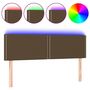 Voir la diapositive 2 : VIDAXL Tete de lit a LED Marron Fonce 144x5x78/88 cm Tissu