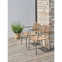 Voir la diapositive 6 : Paris Prix Ensemble Table de jardin & 2 Fauteuils  Louise & Marceau  74cm Anthracite & Marron
