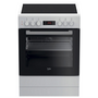 Voir la diapositive 1 : Beko Cuisinière vitrocéramique 72l 4 feux blanc - fse67300wcs
