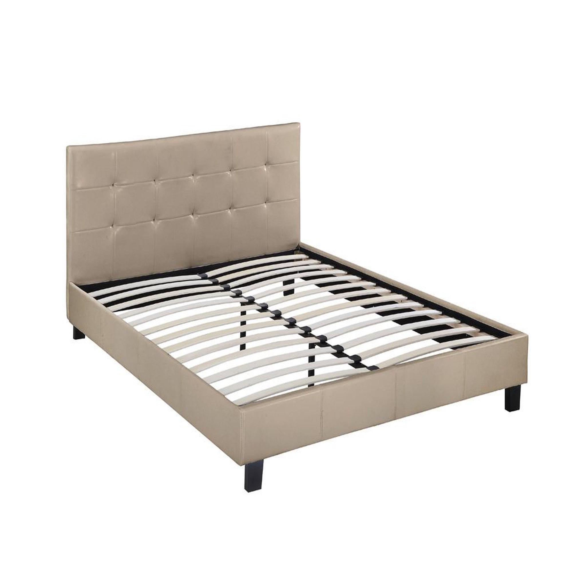 Habitat et Jardin Lit double en pvc  julia  - 140 x 190 cm - taupe
