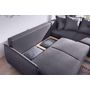 Voir la diapositive 4 : BEST MOBILIER Lena - canapé d'angle droit convertible - 5 places - gris foncé - style scandinave - gris foncé