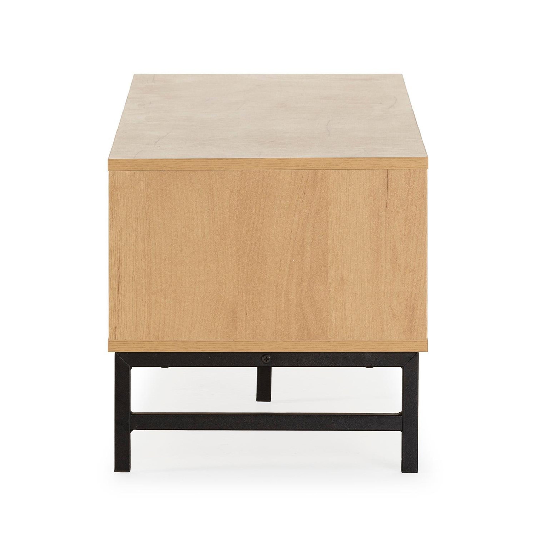 Voir la diapositive 4 : VS VENTA-STOCK Meuble tv Isis 2 portes en chêne et métal noir 120 cm