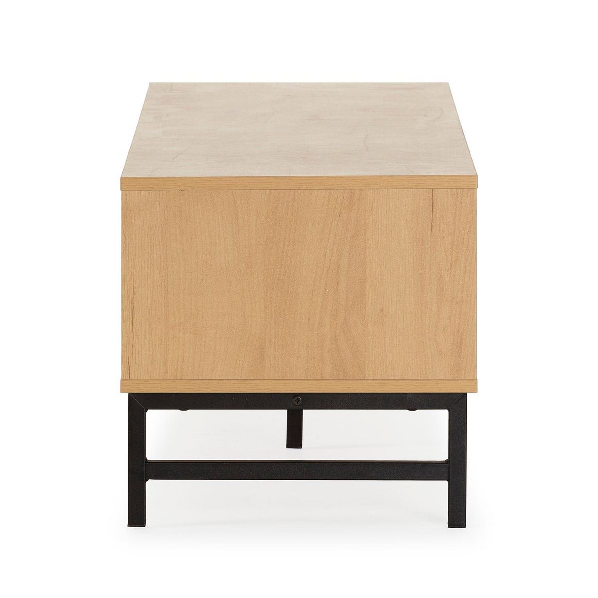 VS VENTA-STOCK Meuble tv Isis 2 portes en chêne et métal noir 120 cm