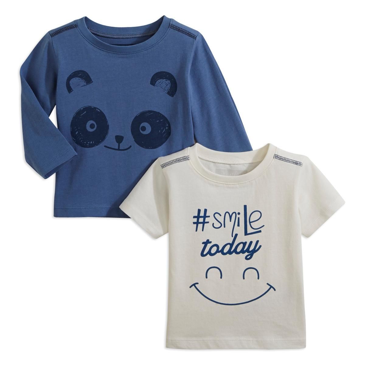 IN EXTENSO Lot de 2 tee-shirt manches courtes et longues bébé
