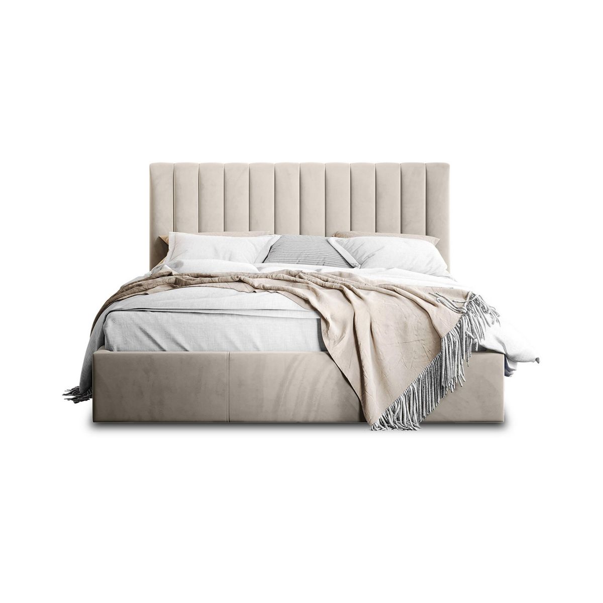 BEST MOBILIER Rosario - lit coffre - 140x200 - sommier inclus - en velours