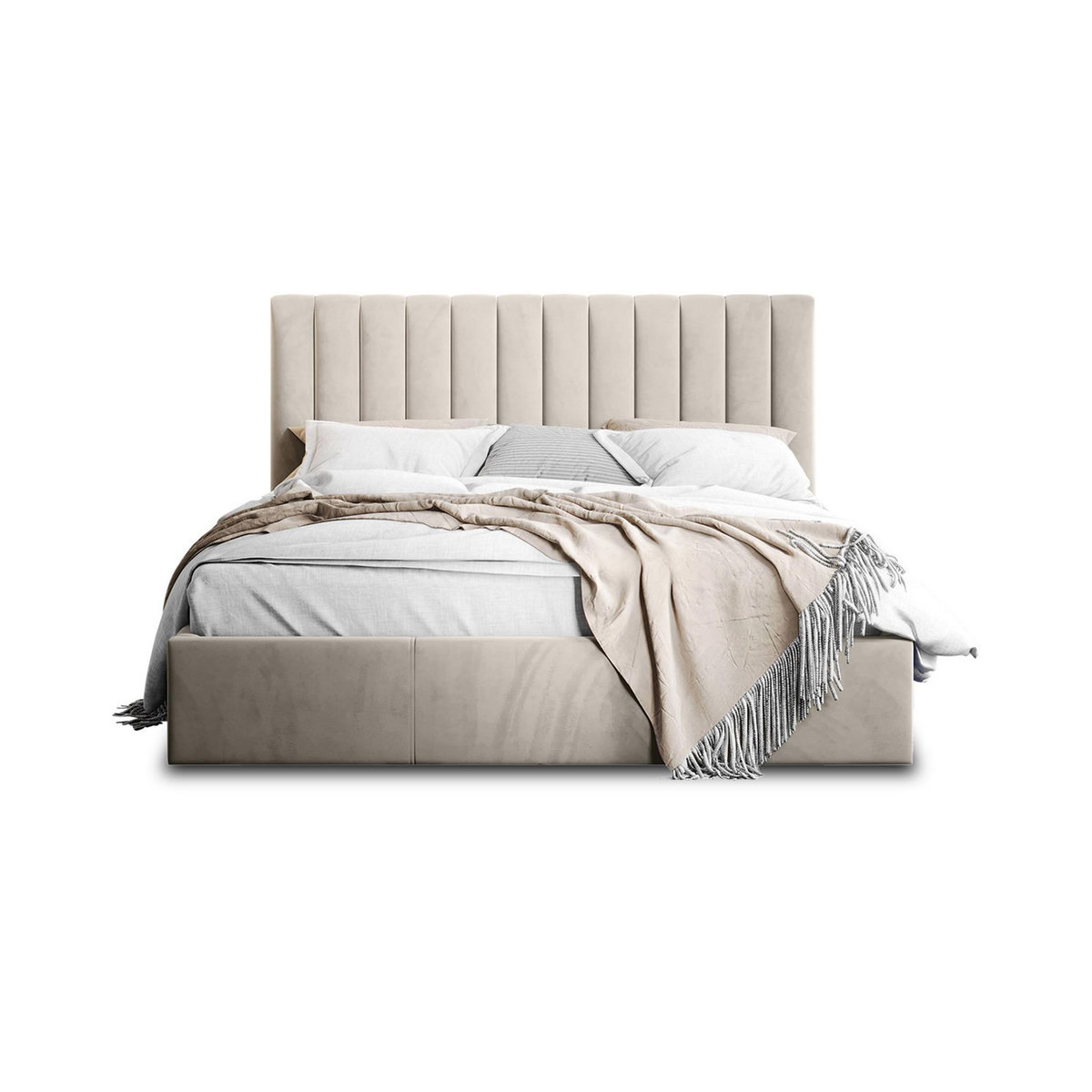 BEST MOBILIER Rosario - lit coffre - 140x200 - sommier inclus - en velours