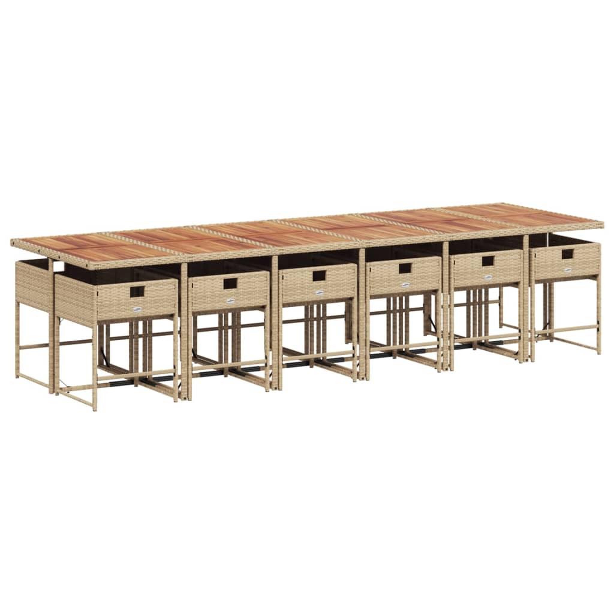 Voir la diapositive 4 : VIDAXL Ensemble a manger de jardin et coussins 13 pcs beige