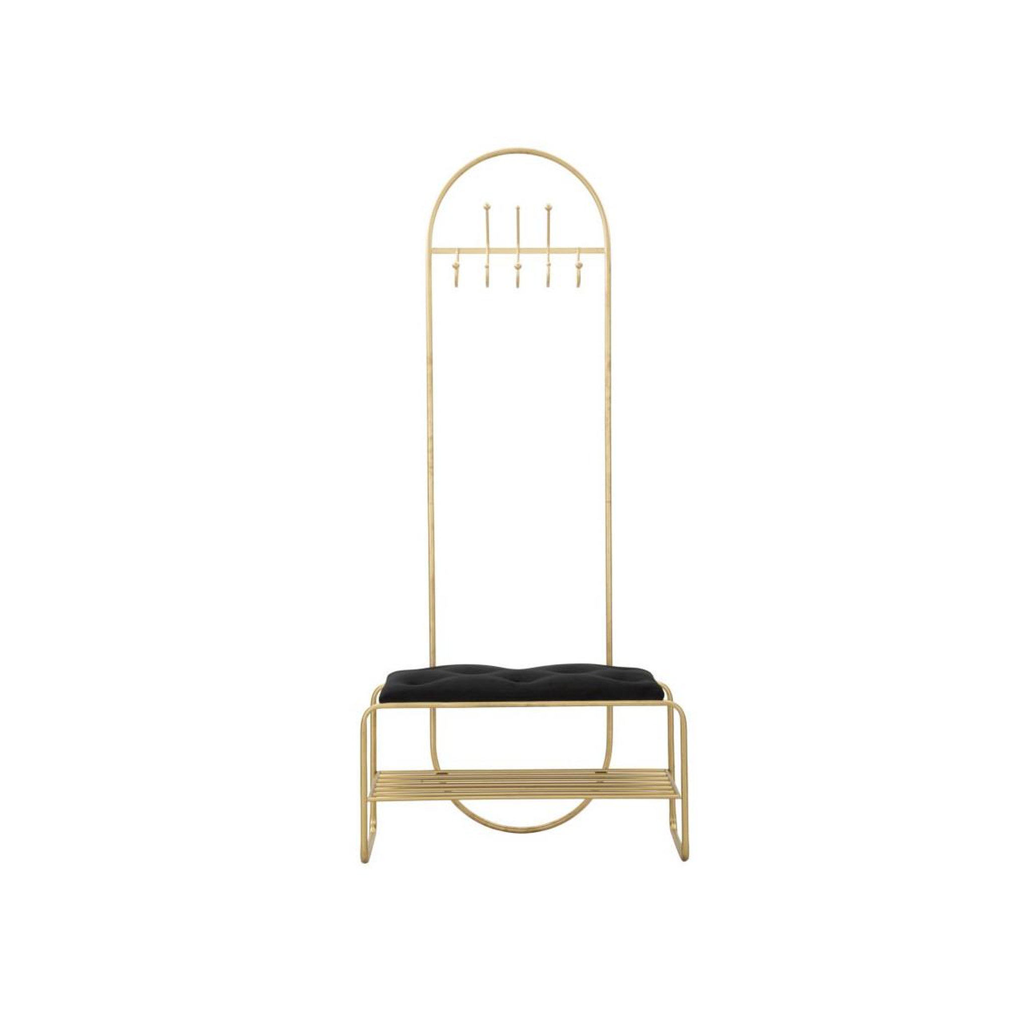 Voir la diapositive 2 : Paris Prix Meuble d'entrée avec banc  porte-manteau  180cm or & noir