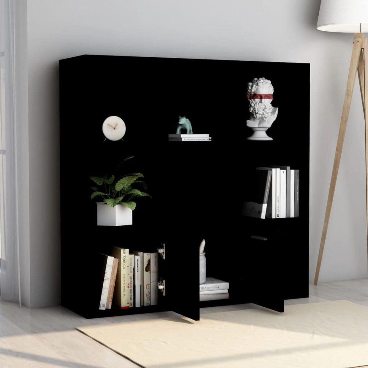 VIDAXL Bibliotheque Noir 98x30x98 cm Bois d'ingenierie