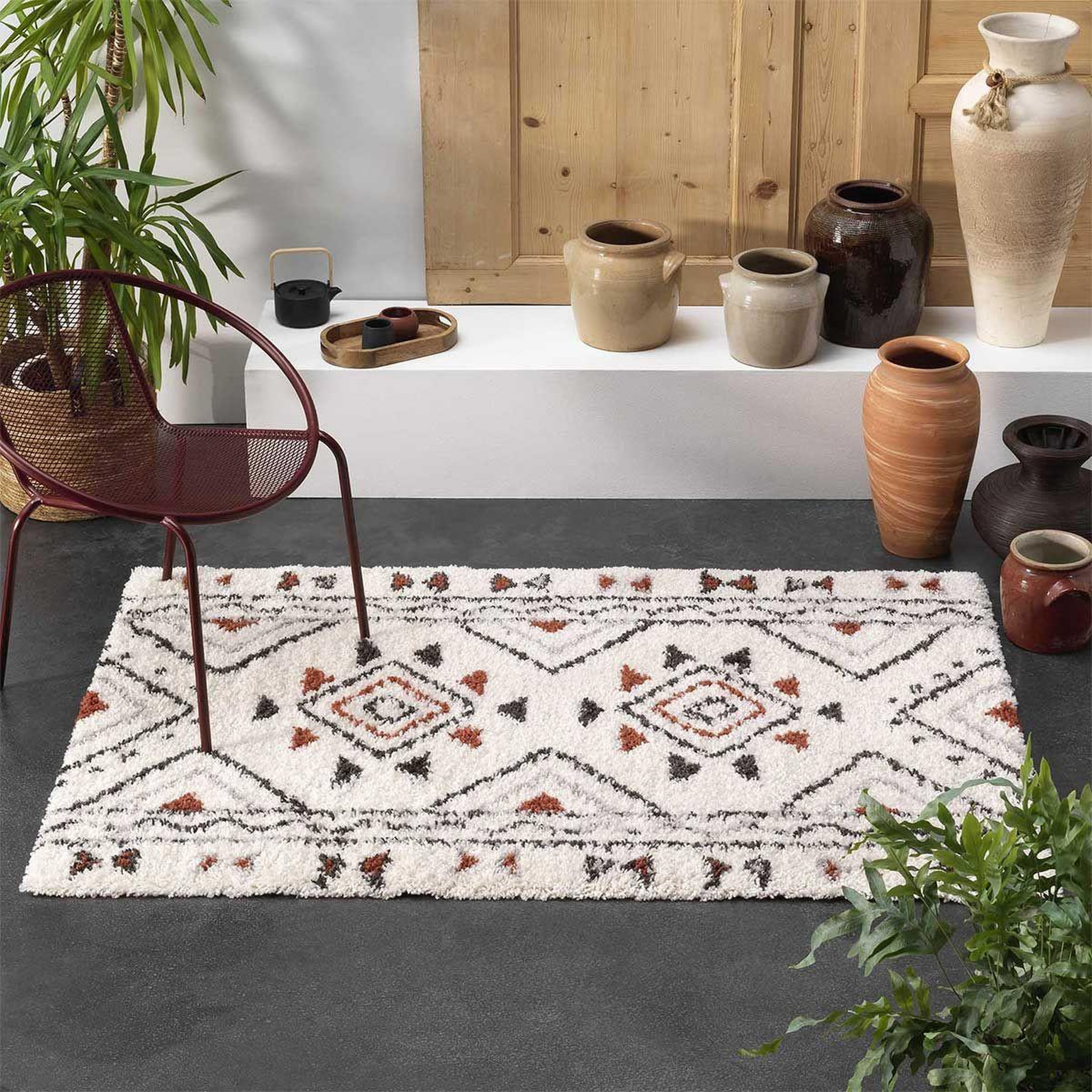 Voir la diapositive 3 : Douceur d'Intérieur Tapis déco à motifs  saharienne  120x170cm beige