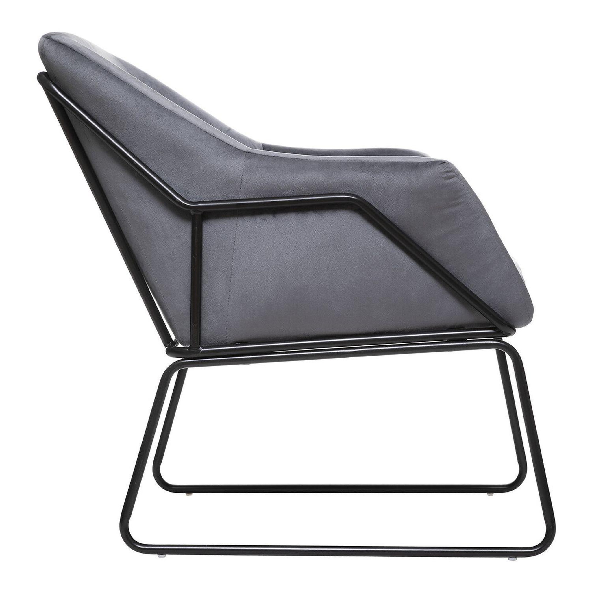 Voir la diapositive 4 : ATMOSPHERA Fauteuil de salon en velours avec structure en fer