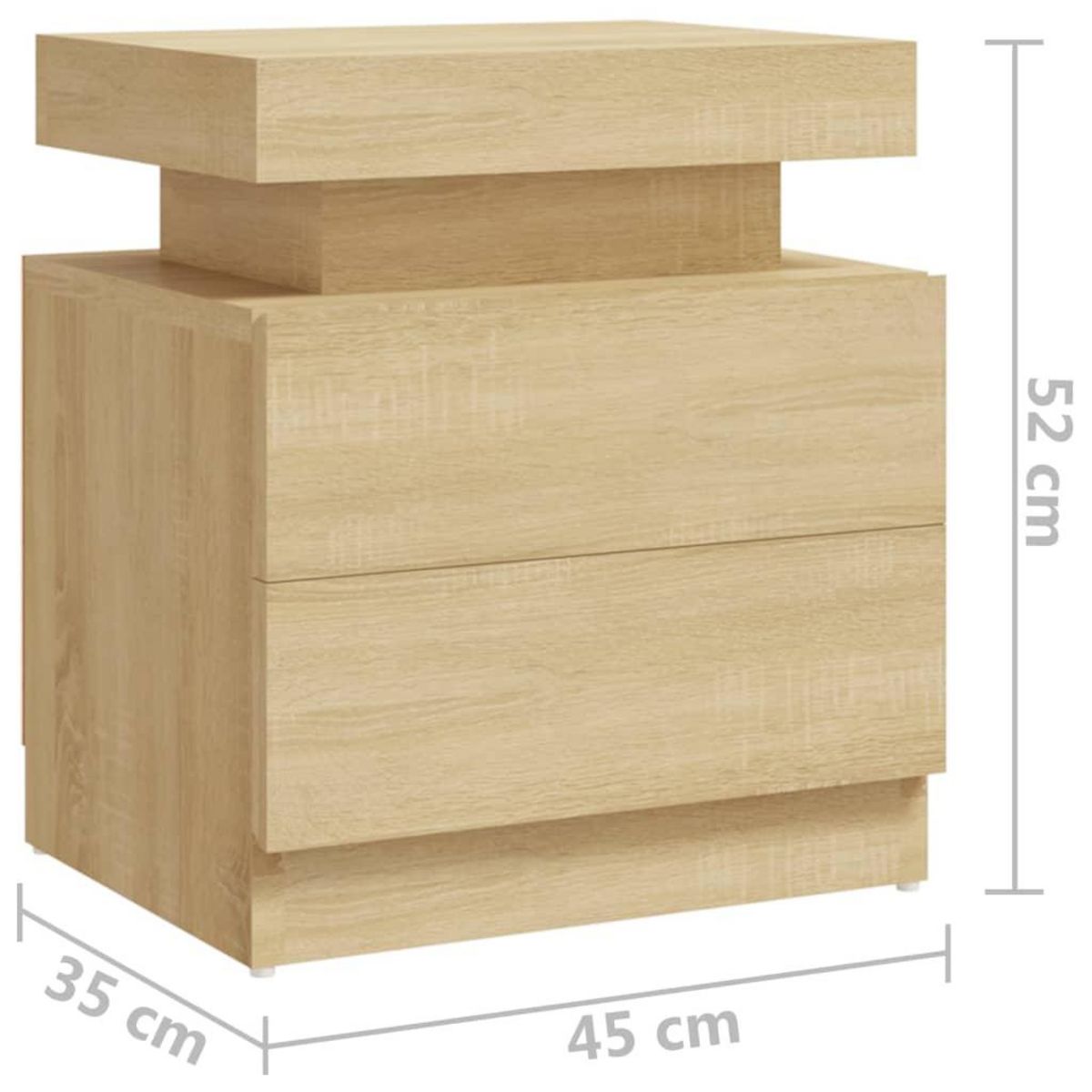 VIDAXL Table de chevet Chene sonoma 45x35x52 cm Bois d'ingenierie