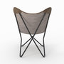 Voir la diapositive 5 : MAISON PAVANE Fauteuil papillon en cuir de chèvre marron-Octave