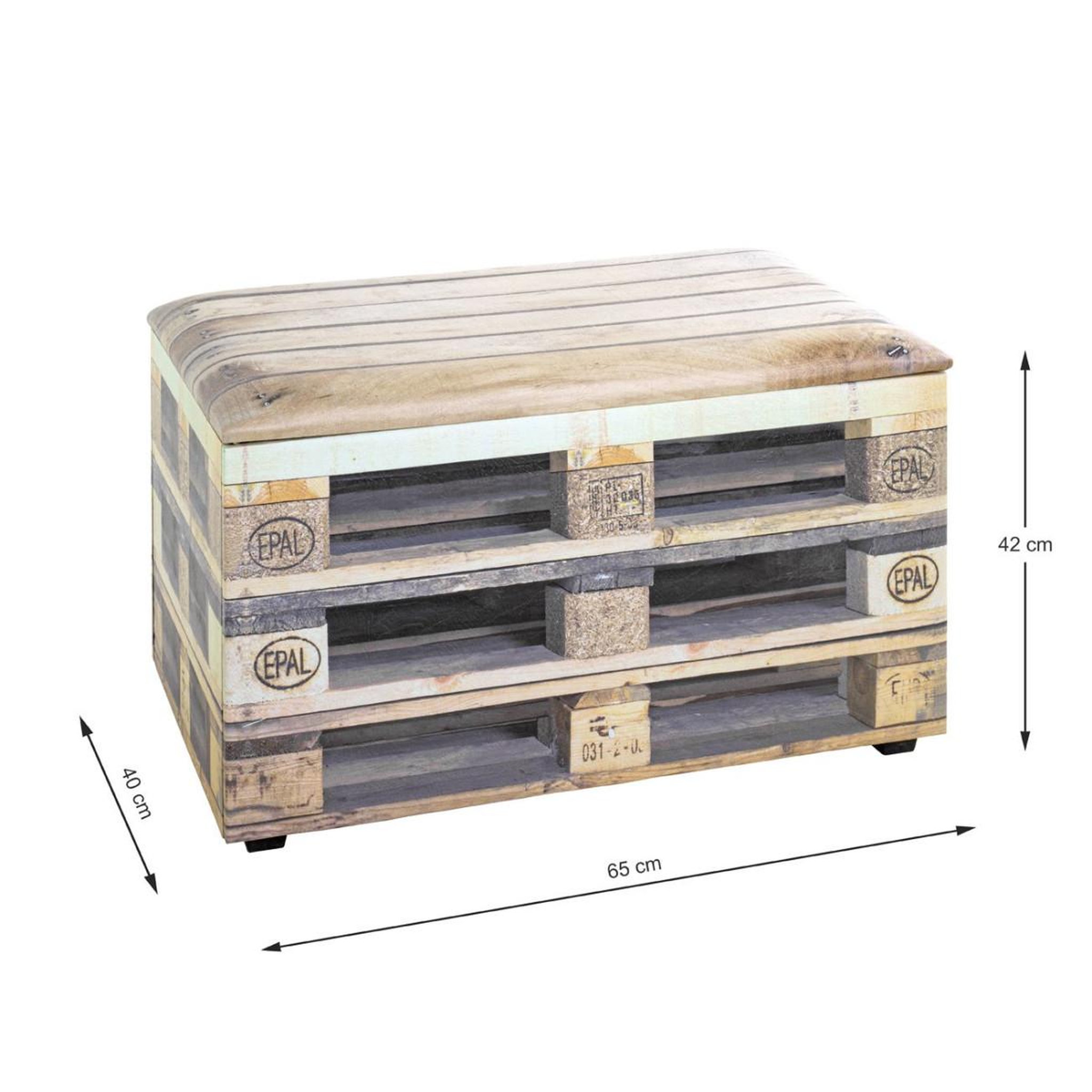 Voir la diapositive 5 : Paris Prix Coffre de Rangement Vintage  Palette II  65cm Marron