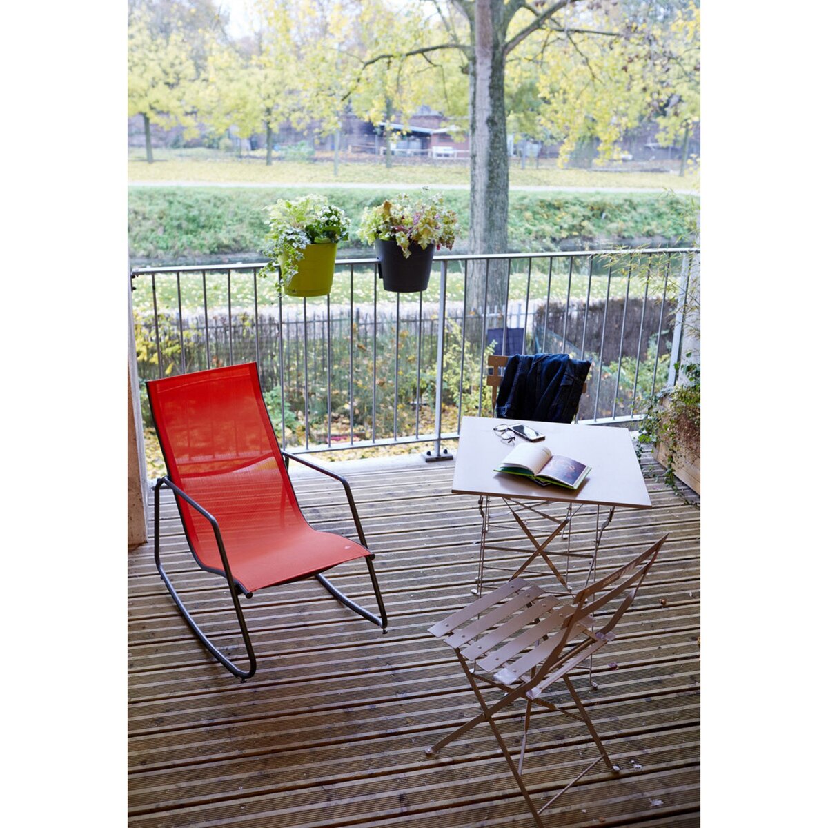 GARDENSTAR Rocking chair acier textilène mandarine BALI
