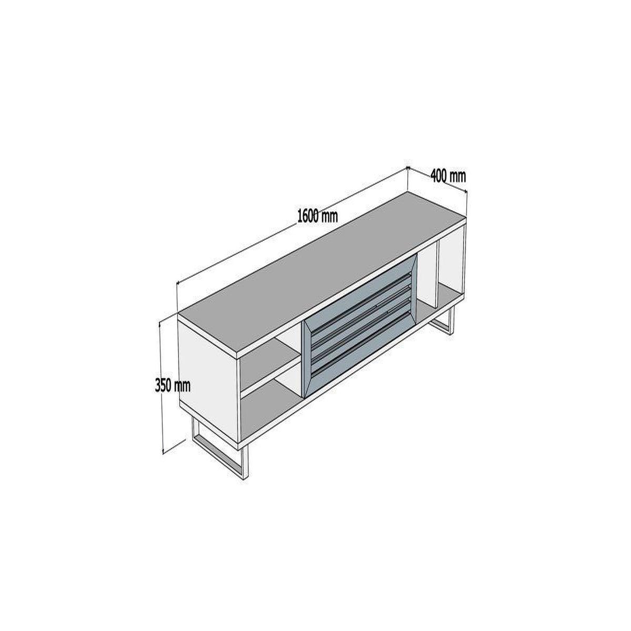 Habitat et Jardin Meuble tv en bois  eray  - 160 x 40 x 35 cm - noyer, anthracite