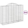 Voir la diapositive 2 : VIDAXL Paniers a gabions arques 14 pcs 200x50x140/160 cm Fer galvanise