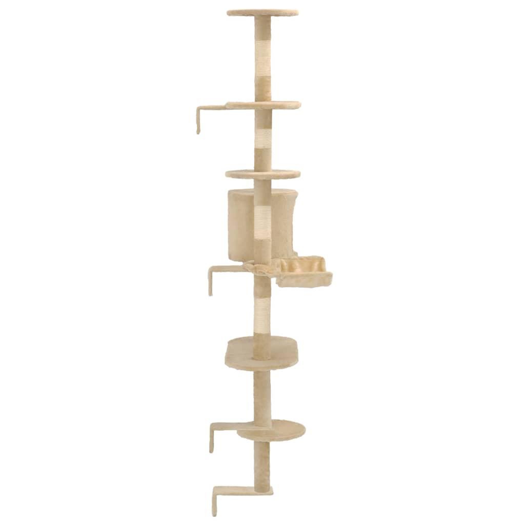 Voir la diapositive 5 : VIDAXL Arbre a chat avec griffoirs en sisal Montage mural 194 cm Beige