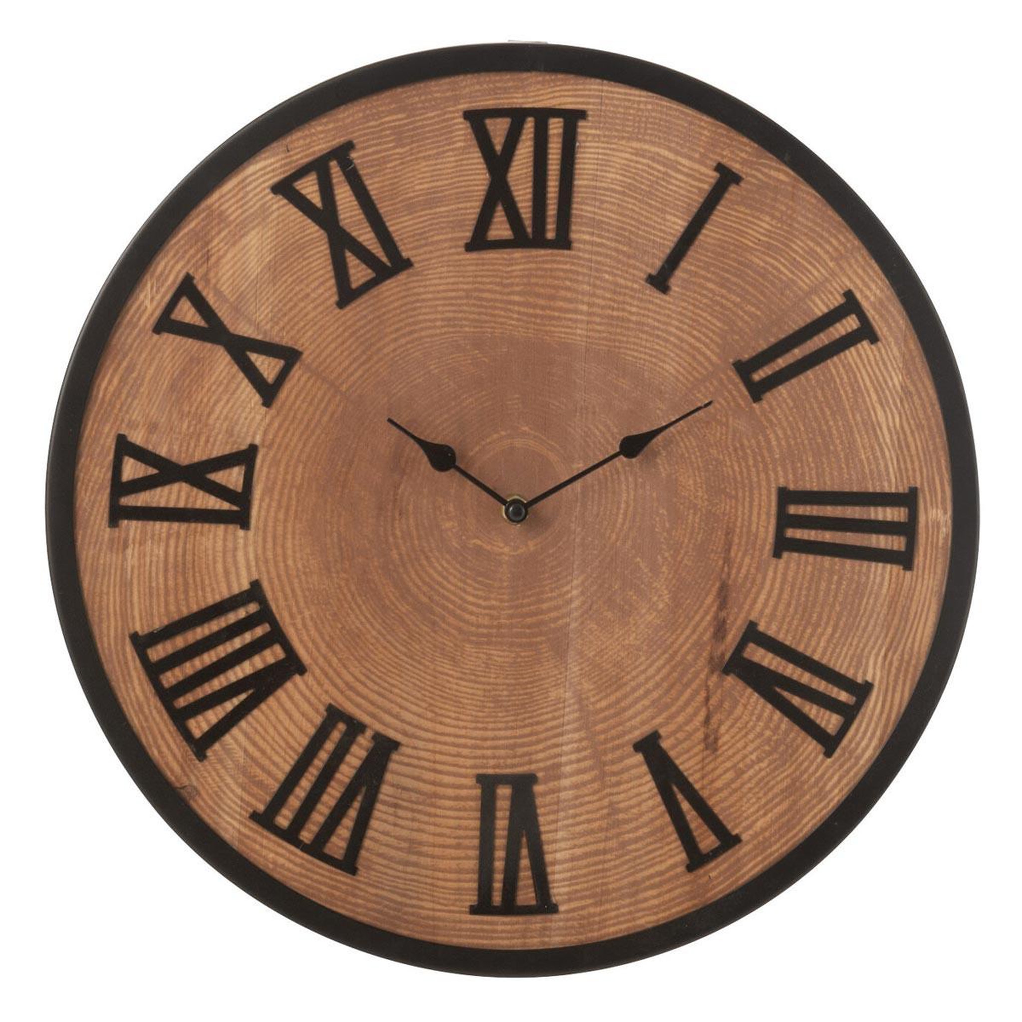 J-LINE Horloge murale effet bois  nue  40cm naturel