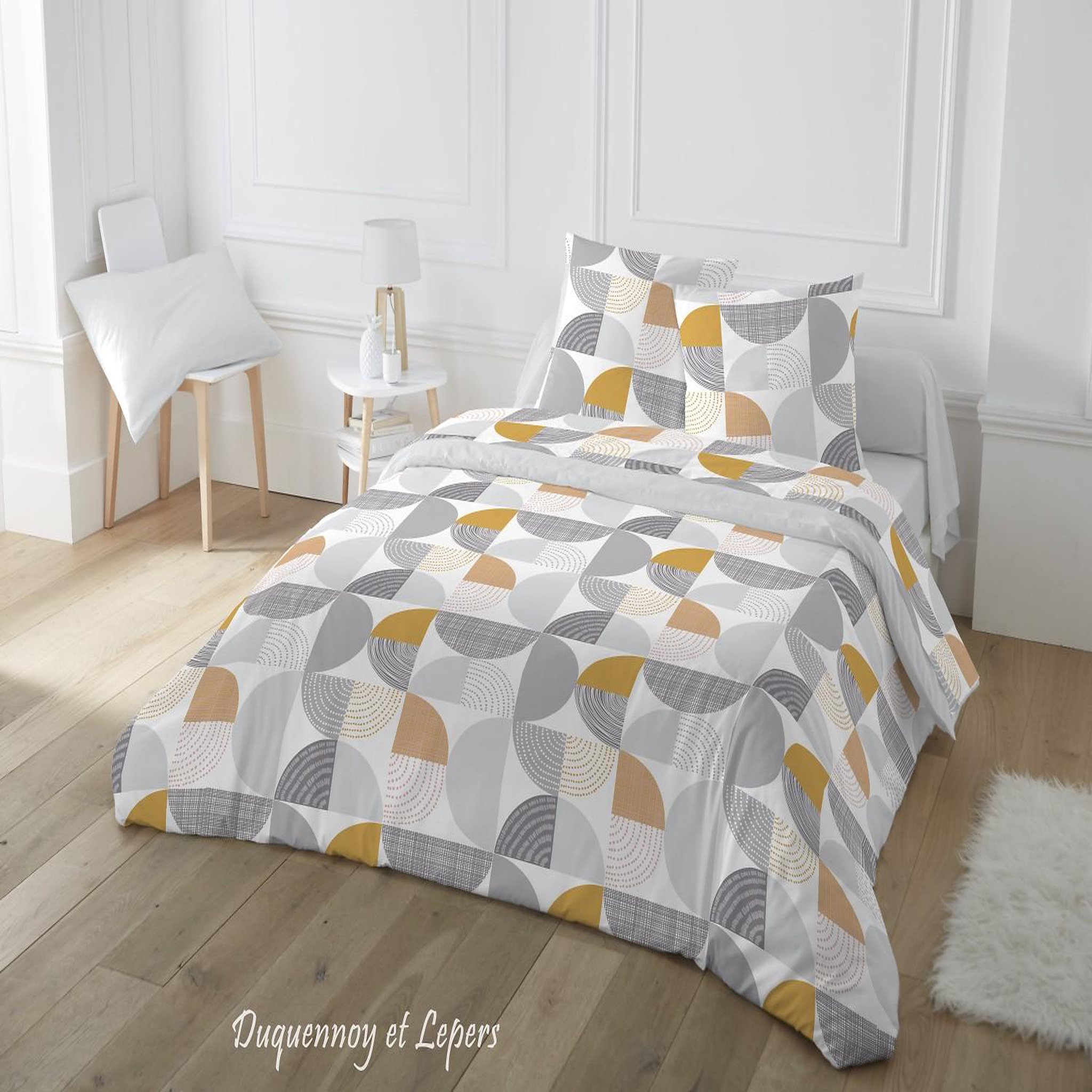 Home collection Parure de couette 3 pcs 240x220cm 100% coton 51 fils jacome