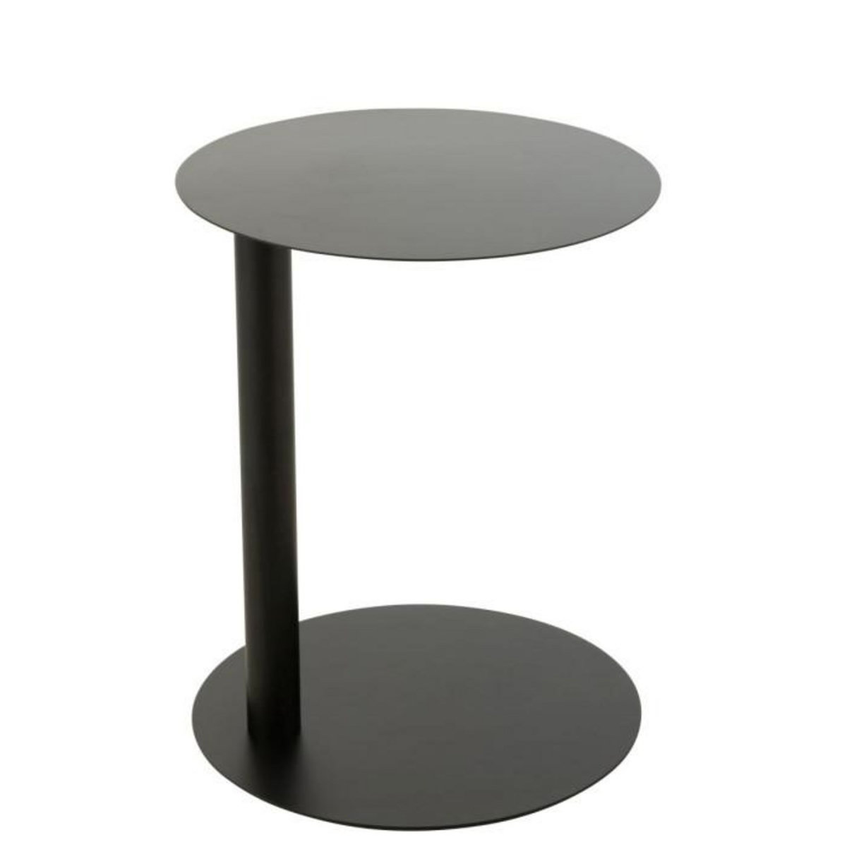 Paris Prix Table d'Appoint Ronde en Métal  Reva  50cm Noir