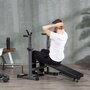 HOMCOM Banc de musculation Fitness pliable entrainement complet poignées à dips racks poids support haltères réglable acier gris noir