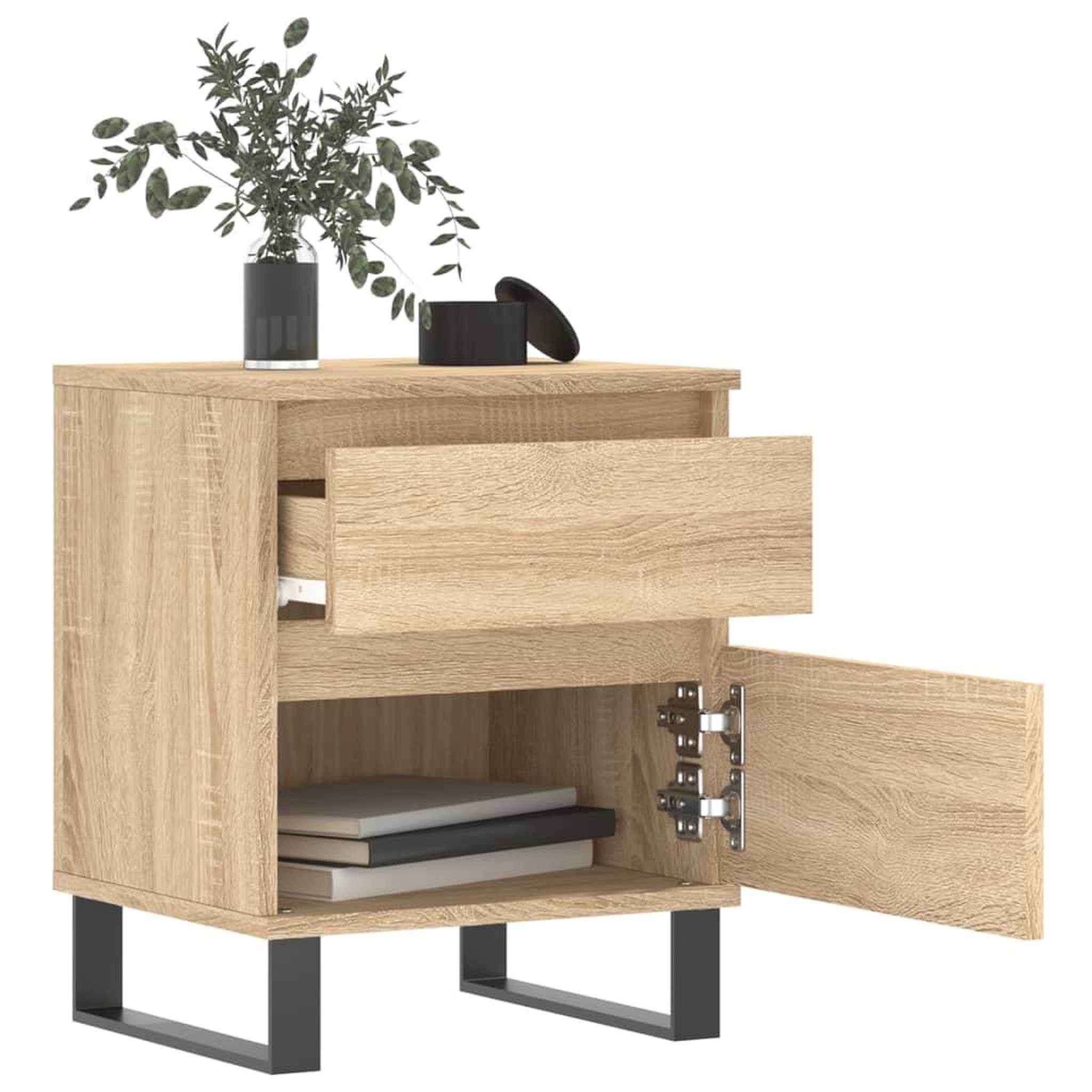 Voir la diapositive 4 : VIDAXL Tables de chevet 2 pcs chene sonoma 40x35x50 cm bois ingenierie