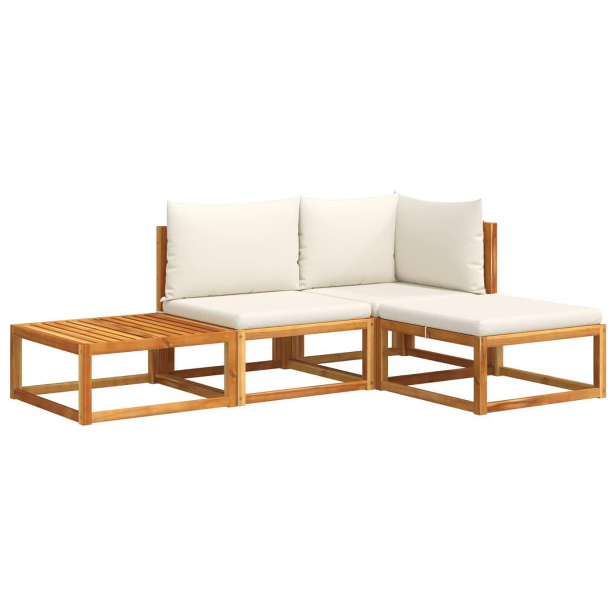 Voir la diapositive 2 : VIDAXL Salon de jardin avec coussins 4 pcs bois d'acacia massif