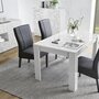 KASALINEA Table 180 cm avec rallonge design blanc laqué NINO-L 228 x P 90 x H 79 cm- Blanc