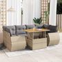Voir la diapositive 1 : VIDAXL Salon de jardin avec coussins 7 pcs beige resine tressee
