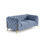 Voir la diapositive 6 : LISA DESIGN Camden - canapé 2 places chesterfield en velours - pieds en métal doré