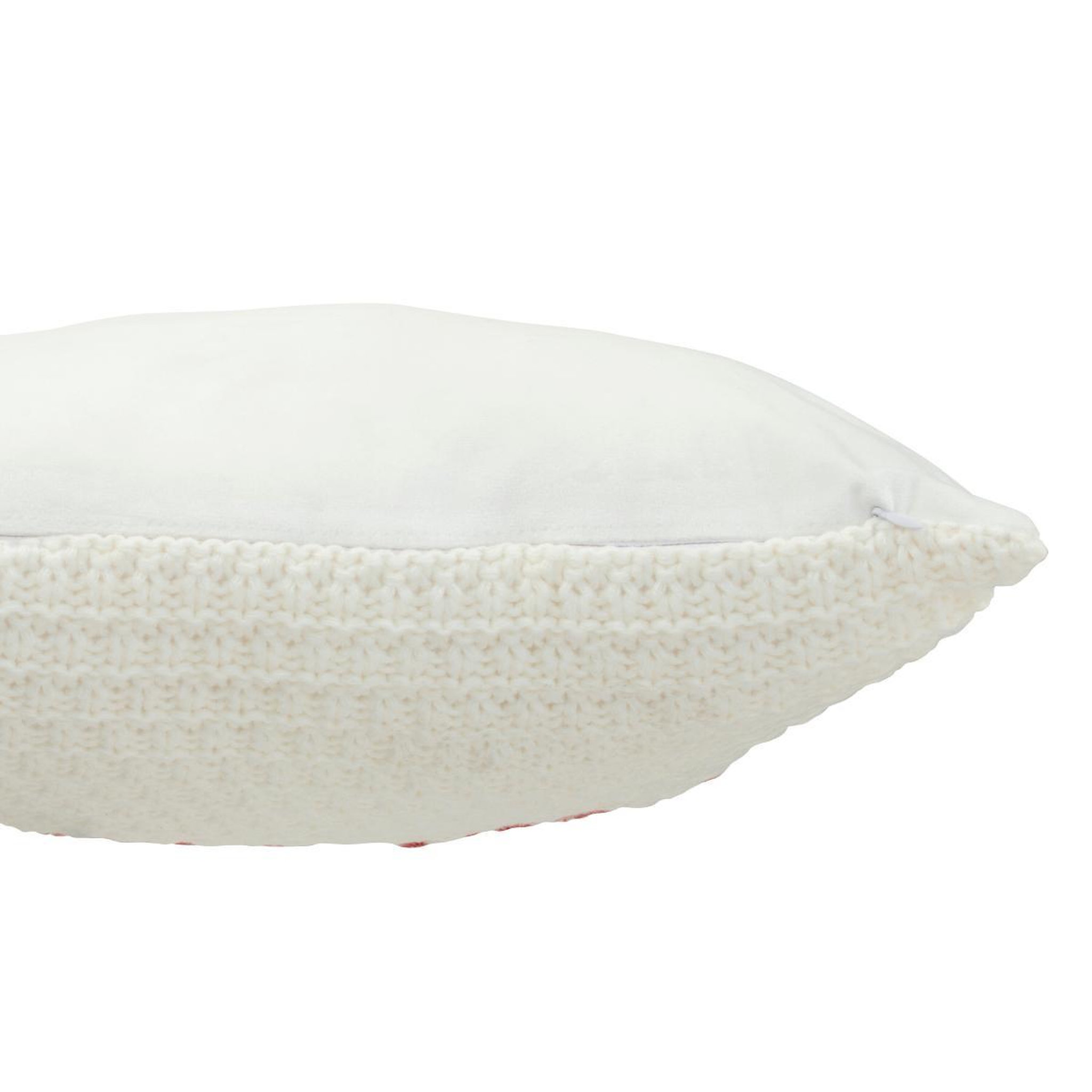 Voir la diapositive 3 : J-LINE Coussin déco  relax  45x45cm blanc